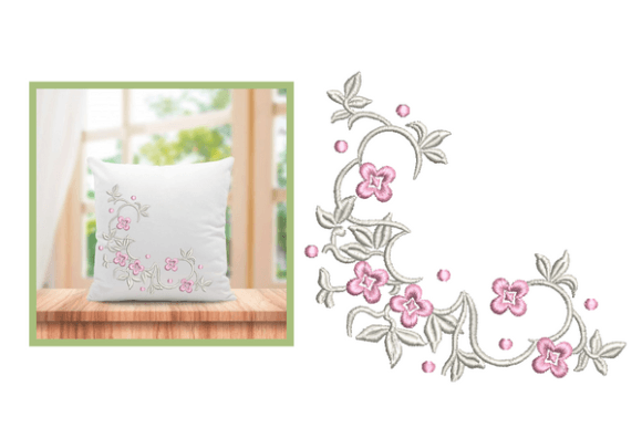 Elegant Corner Flowers Embroidery Design Review