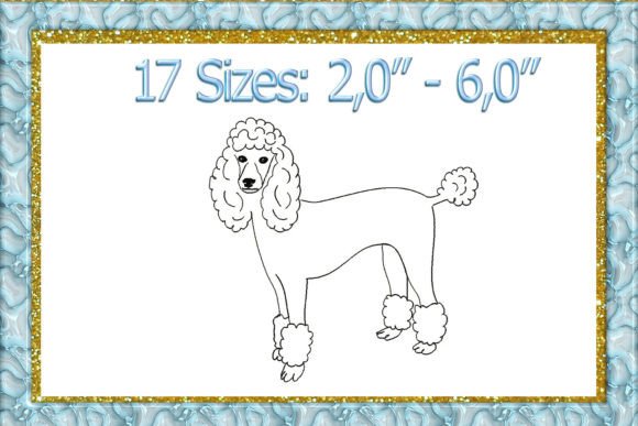 Poodle Silhouette Machine Embroidery